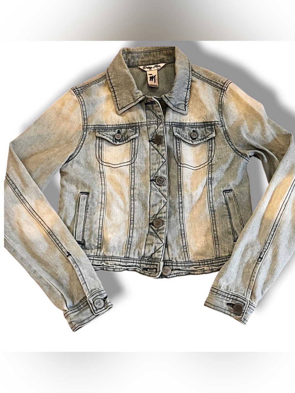 Indigo Rein Juniors Denim Jacket Sz M Blue Jean Trucker Button Classic F-4
